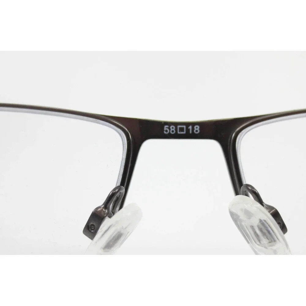Tempo MR0001 GM Gunmetal Semi Rimless Rectangular Eyeglass Frames 58-18-150